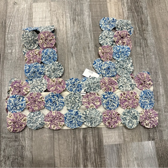 SEA New York Ida print hand-made yo yo cotton tank XS NWT - Picture 3 of 7